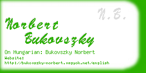 norbert bukovszky business card